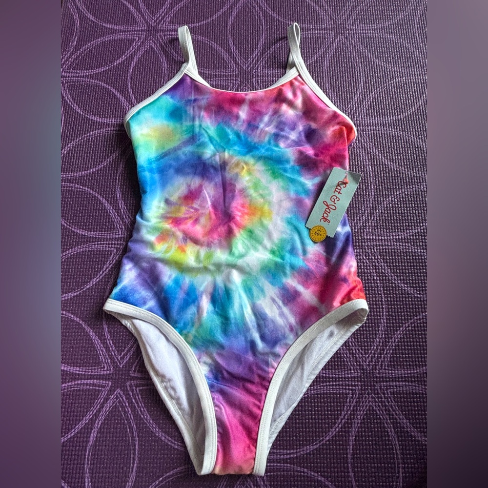NWT Cat & Jack Tie Dye Swimsuit size L (10/12)
